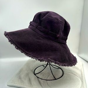 Bucket & Sun Floppy Corduroy Cloth Reversible Hat with Frayed Edges